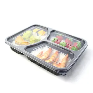 外卖PP塑料一次性微波炉便当盒1 2 3 4 5格食品容器冷冻饭盒