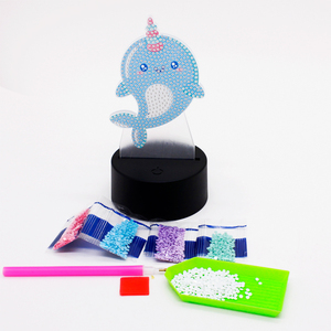 Narval bricolaje soporte de luz dẫn cinta de pintura de Diamante sáng tạo juguete de pegatinas de pared animadas - Product Image 3
