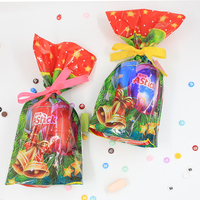 Sac à soufflet personnalisé pour Noël, en PE, PO, PP, OPP, CPE, imprimé, écologique, recyclable et biodégradable, pour emballage de mode, shopping, cadeaux, sucre, snacks, bougies