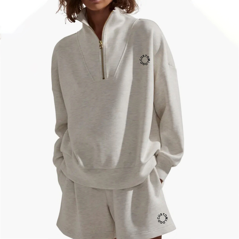 Custom Women Sports Set Half Zip
