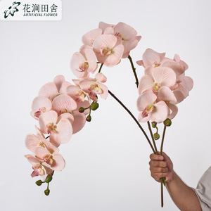 RK257 Orchidées artificielles en gros <span class=keywords><strong>Phalaenopsis</strong></span> <span class=keywords><strong>Dendrobium</strong></span> Latex Papillon 7 têtes Fleurs d'orchidées artificielles au toucher réel - Product Image 2