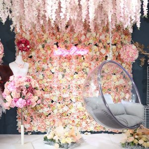 Pared de flores 3D 3D de celebridades de <span class=keywords><strong>Internet</strong></span> para arreglos de boda, pared de fondo de pared de planta decorativa de rosas artificiales para Pascua - Product Image 4
