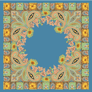 Yeni baskılı moda küçük şal kadın atkılar başörtüsü toptan ucuz 90 kare Vintage Paisley ipeksi eşarp özelleştirilebilir - Product Image 3