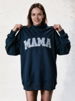 Sweat-shirt à col montant pour femme, longueur allongée, avec logo brodé personnalisé, vêtements pour femmes en marque privée