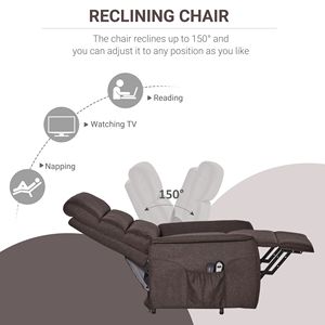 Brown Power Lift Recliner <b>Chair</b> With and <b>Vibration</b> Features for Living Room Bedroom or Office Use D0100XU6STV Elevating Recliner - Product Image 4