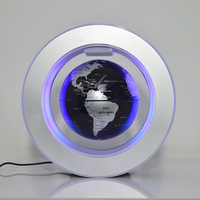 Globe terrestre magnétique lévitant avec lumière LED colorée, carte du monde flottante, décoration de bureau, cadeau, globe de lévitation