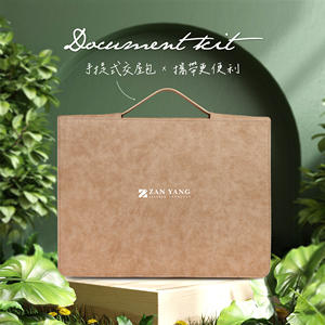 Carpeta de Archivos de Cuero con Textura de Terciopelo Melocotón, con Cierre de Cuatro Agujeros, Hecha a Mano - Product Image 1