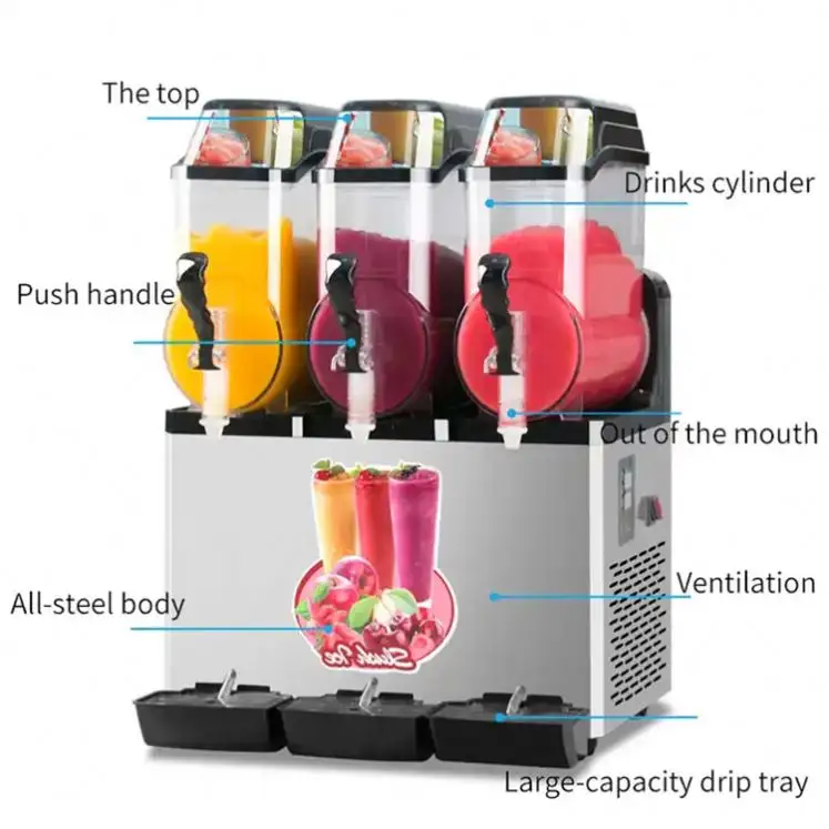 फैक्टरी आउटलेट आइसक्रीम स्लश मशीन मार्गारीटा स्लश मेकर 2 टैंक वाणिज्यिक स्लश बनाने की मशीन फैक्टरी मूल्य
