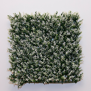 Pared verde de imitación botánica de alta calidad 100% Artificial para pared de fondo Tecnología táctil real Plástico con flor - Product Image 1