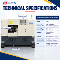 Machine à rouler les fils automatique Neres CNC 25NC 11KW, haute productivité, multifonctionnelle, pour le râblage et le filetage des vis