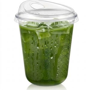 Gobelets jetables en plastique PET transparent noir de 89 mm en forme de U, avec logo personnalisé, pour café, boba, boissons froides, avec couvercle, 14 oz - Product Image 2