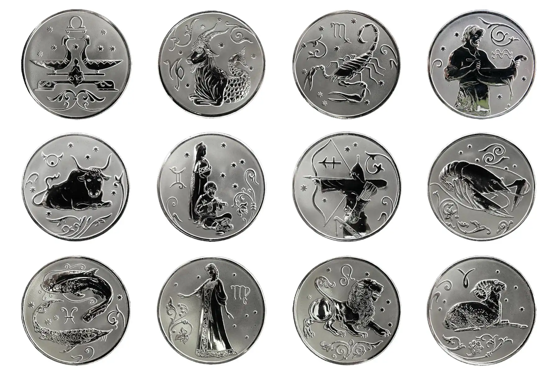 Античная латунь двенадцать созвездий памятная монета религиозный стиль позолоченный Орел металлические поделки