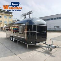 Webetter Remorque de nourriture mobile personnalisée, camion à café, pizza, desserts, gelato, limonade, kebab, barbecue, entièrement équipée
