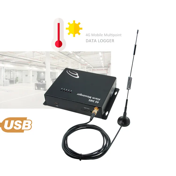 Controlador de grabadora de temperatura, Monitor de cámara fría Gsm, 4G, SMS, imágenes de registrador de datos