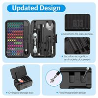 Kit de tournevis magnétique de précision OwiHaerxis, 132 embouts, manche en plastique, tête plate, outil de réparation électronique DIY pour téléphone, tablette, PC
