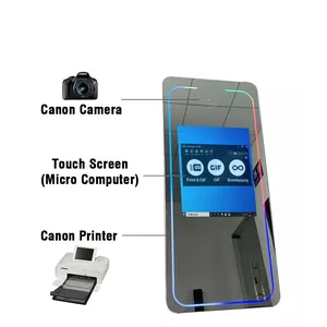 Espejo mágico de alta calidad para fotomatón, cabina de fotos con pantalla táctil led, fácil de usar, 2023