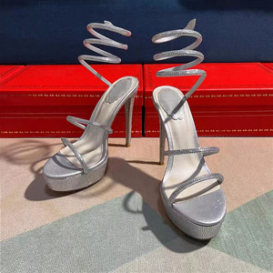 Peep Toe Sandalias Plataforma Trendy Custom Ankle Wrap Strappy Lace up High <b>Platform</b> Womens High <b>Heels</b> - Product Image 4