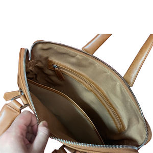 Sacoche d'ordinateur vintage pour ordinateur <span class=keywords><strong>portable</strong></span>, mallette en cuir véritable pour homme - Product Image 2