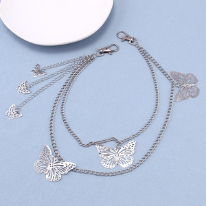Cadena de cintura de doble capa con diseño de mariposa para mujer Yueli, cadena corporal de aleación de zinc estilo hip hop, accesorio de moda para uso diario, en stock. - Product Image 4