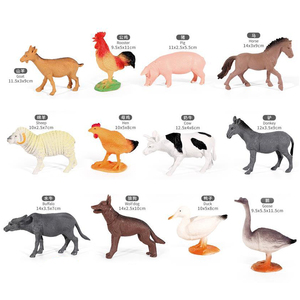 Set di 12 Modelli Realistici di Animali da Fattoria, Giocattoli Educativi in PVC da 5 Pollici con Polli, <span class=keywords><strong>Cavalli</strong></span>, Mucche e Pecore - Product Image 2