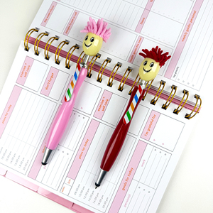 Bolígrafo con Logotipo Personalizado, Bolígrafo de Plástico con Diseño de Cabeza de Muñeca, Punta Creativa con Cara Sonriente, Ancho de Escritura de 1.0 mm, Regalo para Niños, Novedad - Product Image 5