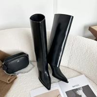 Bottines en daim pour femmes, convertibles, hauteur genou, talon aiguille, bout pointu, fermeture éclair, confortables, design au-dessus du genou, augmentant la taille