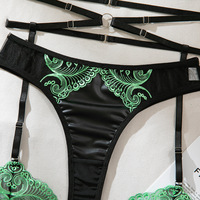 RUIYI Fabricant de lingerie personnalisée Lingerie exotique en cuir artificiel Ensemble de lingerie sexy de haute qualité Sous-vêtements sexy