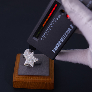 Atacado de Fábrica Personalizado em Massa Joias Hip Hop de Prata Esterlina 925 Anel de Estrela Cravejado com Diamantes e Moissanite para Homens - Product Image 6