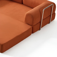 Sofá Cama Modular de Dos Plazas Convertible, Cuadrado, Espuma de Alta Densidad 60D, Moderno, 4 Opciones de Tamaño, para Sala de Estar, Apartamento, Hotel