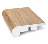 Profilé de nez de marche monobloc WPC REGAL, finition chêne clair, système de fixation par clic, étanche, antidérapant, pour bordure d'escalier intérieur, OEM