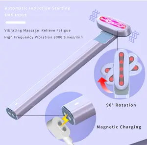 ポータブルハンドヘルドスキンケアLedライトセラピーデバイスアイケアEmsマッサージアンチエイジングレッドライトセラピーワンド