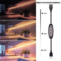 Variateur de luminosité continu 10 vitesses avec câble USB marche/arrêt et contrôle 3 touches, connecteur femelle vers mâle avec mémoire pour rétroéclairage LED monochrome 5V
