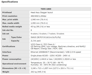 Véritable Mimaki <span class=keywords><strong>TS55</strong></span> - <span class=keywords><strong>1800</strong></span> haute performance: imprimante à jet d'encre par transfert de sublimation ultra précise avec encre Sb610 - Product Image 6