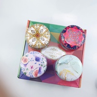 Vente en gros de boîtes en étain vides multicolores de 2,5 oz, 4 oz, 8 oz avec bouchon en liège et finition brillante pour bougies, contenants, pots, voyages et usage domestique