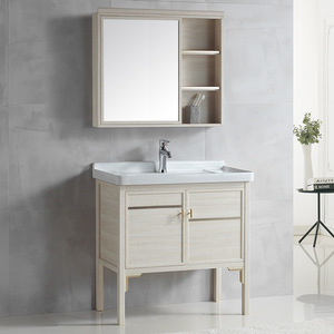 Nuevo y Moderno Mueble de Baño de Aluminio Espacial Engrosado con Espejo Abatible Montado en la Pared, Integrado con Lavabo Cerámico Resistente al Agua - Product Image 6