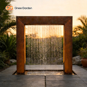 Rideau d'eau <span class=keywords><strong>de</strong></span> pluie en acier Corten rideau d'eau extérieur <span class=keywords><strong>fontaine</strong></span> d'eau <span class=keywords><strong>de</strong></span> <span class=keywords><strong>jardin</strong></span> extérieur - Product Image 4