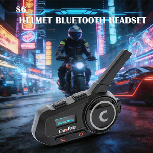 Casco de Motocicleta de Alta Calidad con Auriculares, Intercomunicador para 6 Personas, Pantalla LED, Comunicación para Motociclistas - Product Image 1