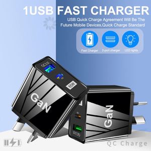 Chargeur rapide GaN 65W, compatible avec les normes australiennes QC3.0 et PD, tête de charge USB-C à charge rapide pour téléphones mobiles - Product Image 3