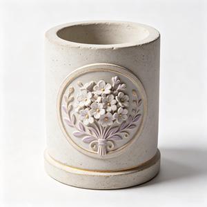 Portalápices <span class=keywords><strong>de</strong></span> Cemento 3D con Diseño <span class=keywords><strong>de</strong></span> <span class=keywords><strong>Flor</strong></span> <span class=keywords><strong>de</strong></span> Aliento <span class=keywords><strong>de</strong></span> Bebé, Organizador <span class=keywords><strong>de</strong></span> Escritorio <span class=keywords><strong>de</strong></span> Concreto con Diseño Floral, Porta Brochas <span class=keywords><strong>de</strong></span> Maquillaje para Oficina, 4 Pulgadas <span class=keywords><strong>de</strong></span> Altura - Product Image 1