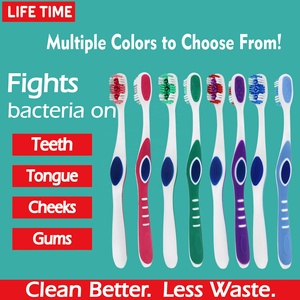 <span class=keywords><strong>Cepillo</strong></span> de Dientes de Fábrica para Adultos, Masajeador de Encías, Limpiador de Lengua, Mango Antideslizante Ondulado, Cerdas de Nylon Medianas, para Higiene Bucal en el Hogar - Product Image 3
