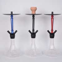 Chicha Arabe Tendance Nouveau Style en Alliage d'Aluminium Forme Simple, Ensemble Chicha Double Tuyau