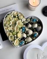 Boîte en forme de cœur pour chocolats gourmands de la Saint-Valentin, rouge, deux pièces, avec ruban, boîtes à bonbons de luxe pour cadeau