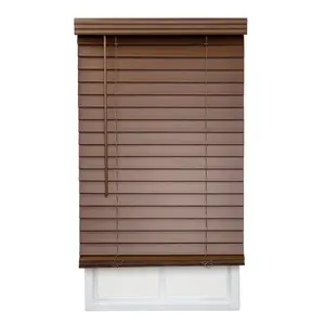 Universal for all seasons children safety cordless faux wood blinds for window