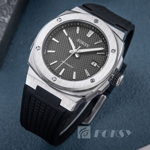 Montre mécanique automatique en acier inoxydable avec bracelet en silicone de luxe, logo personnalisé, vente en gros OEM/ODM pour hommes - Product Image 4
