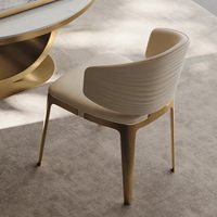Chaise de salle à manger moderne de luxe léger, dossier en acier inoxydable à motif ondulé, écologique, confortable et durable pour la maison, l'appartement et le centre commercial