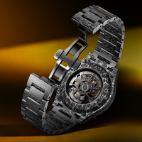 Montre mécanique automatique en fibre de carbone primée Bonest Gatti, texture lave, verre saphir, étanche 50M, sport BG9014
