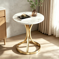 Table d'appoint ronde moderne avec structure en métal pour le coin du canapé du salon