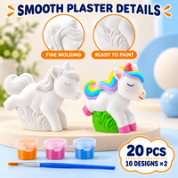 Kit de peinture au plâtre DIY OEM ODM sur le thème de la licorne, ensemble d'artisanat pour enfants avec des peintures vibrantes et des pinceaux