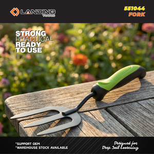 Forca da Giardino a 3 Denti in Acciaio al Carbonio Resistente 551044 con Impugnatura in Gomma Morbida per Diserbo, Coltivazione e Aerazione del Terreno - Product Image 2