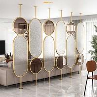 Cloison de séparation en verre trempé en acier inoxydable trempé, style nordique personnalisé de luxe Changhong, décoration de salon